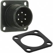 C90-3102R14S-6P Harwin 6 Positions Silver IP67 - Dust Tight, Waterproof Panel Mount, Flange